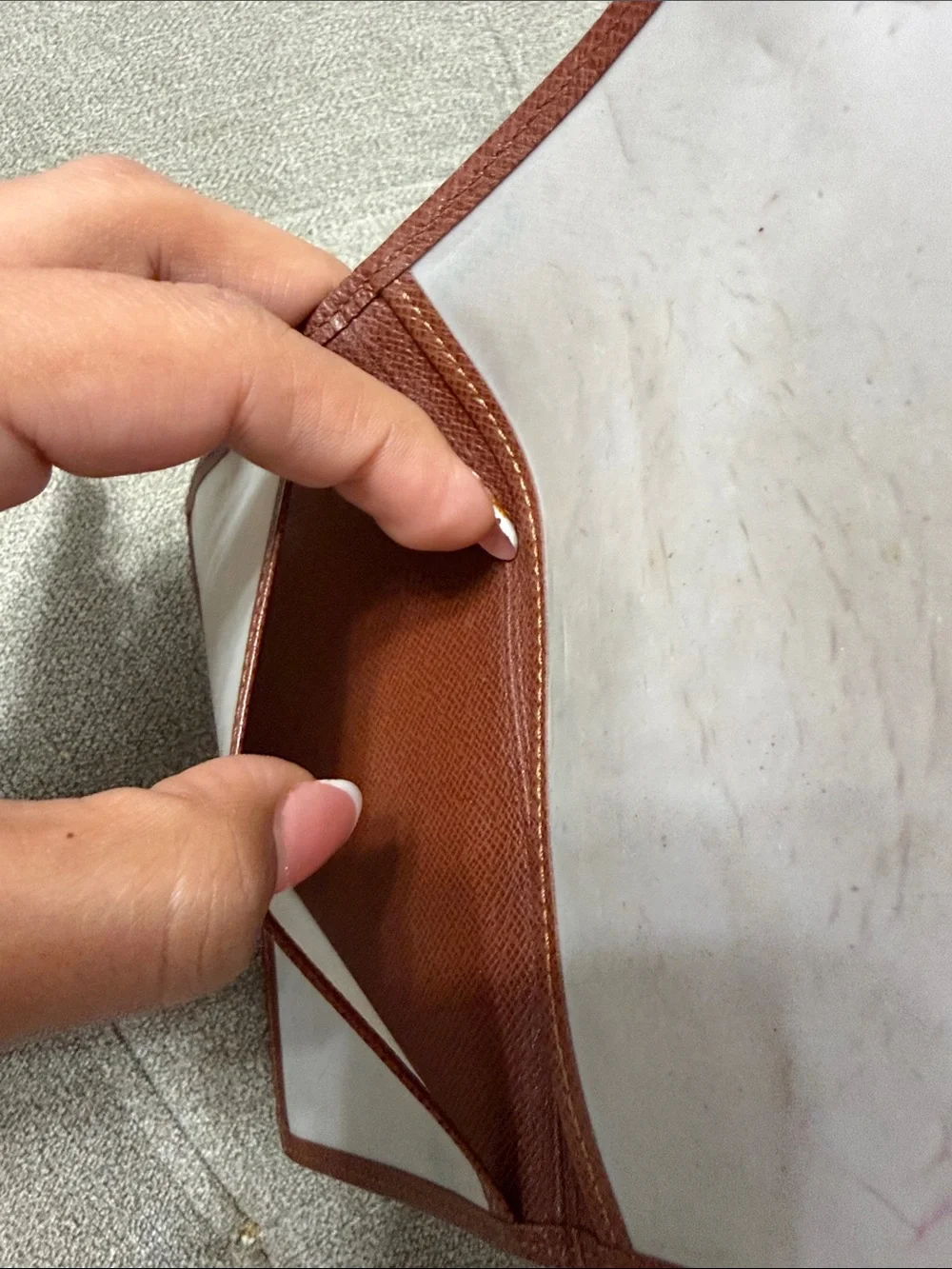 Louis Vuitton Brown Textured Leather Card